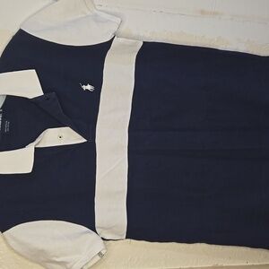 Vintage Retro Y2k Ralph Lauren Blue And White Polo Shirt S NVTN 270